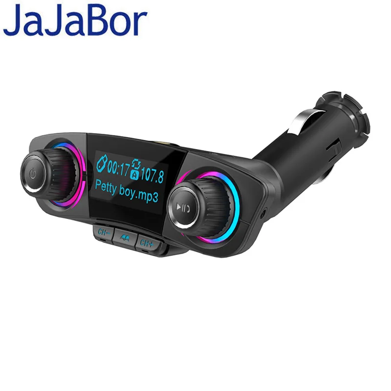 

JaJaBor Car Wireless FM Transmitter Bluetooth Car Kit AUX Audio MP3 Player FM Modulator Handsfree Support Folder Playback