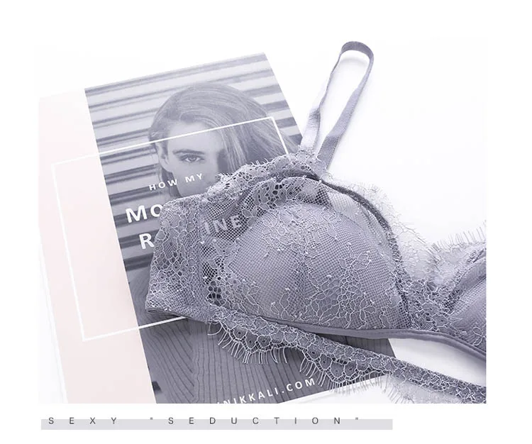 CINOON New Lace Lingerie Hollow out Brassiere Luxury intimates French Lace Bra Set Wire Free Women Underwear Sets Push Up Bras (13)