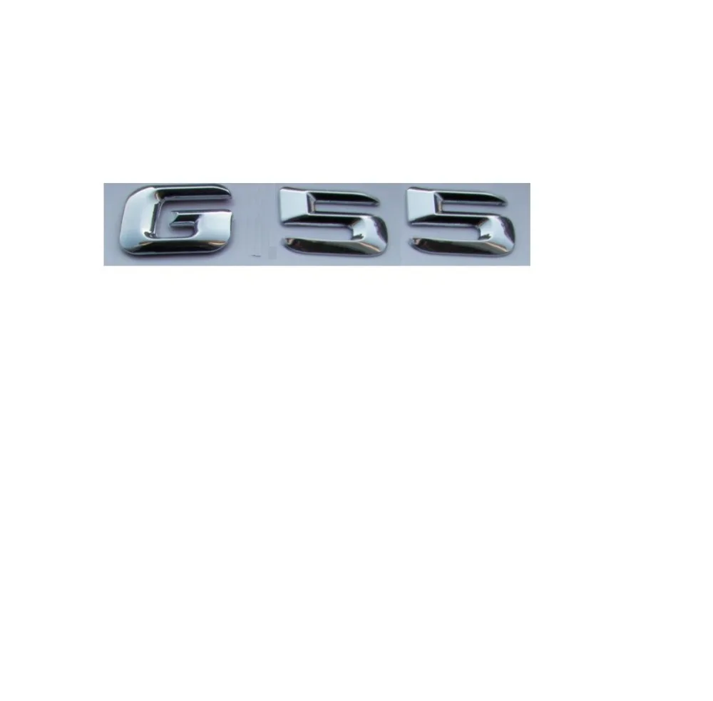 

Chrome Shiny Silver ABS Car Trunk Rear Number Letters Words Badge Emblem Decal Sticker for Mercedes-Benz G55