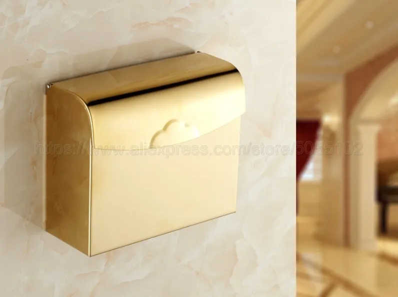 Bathroom Brass Toilet Paper Roll Holder Toilet Tissue box Brass Gold Color Paper Towel Rack zba299