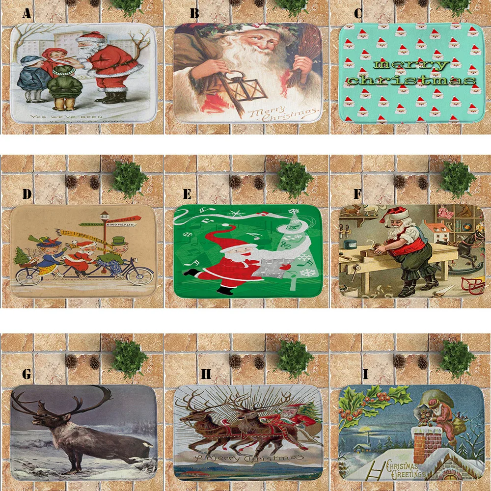 

household products Door mat carpet Merry Christmas Welcome Doormats Indoor Home Carpets Decor 40x60CM#G9