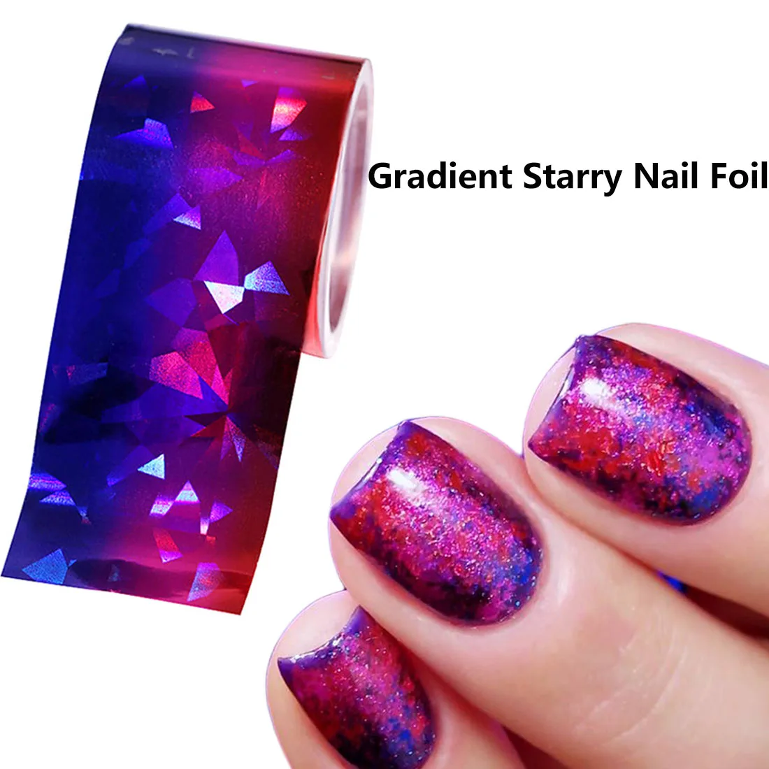 

1PC 2.5*100cm Gradual Change Rainbow Multicolor Manicure Nail Art Sticker Decoration Nail Paper Decals Gradient Starry Nail Foil