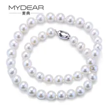 MYDEAR de Perlas Collar de La Joyería de Fashional 9-10mm Collar de Perlas de Agua Dulce Strand, Alto Brillo, Perfectamente Redonda