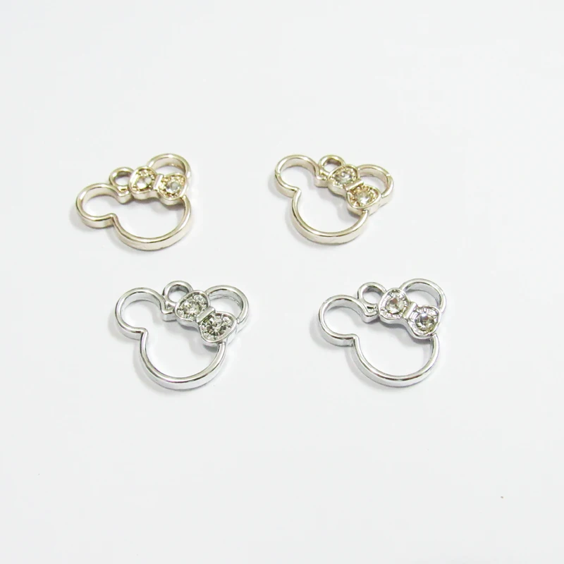 

Wholesale 19mm*16mm 30pcs/lot Minnie Small Rhinestone Charms