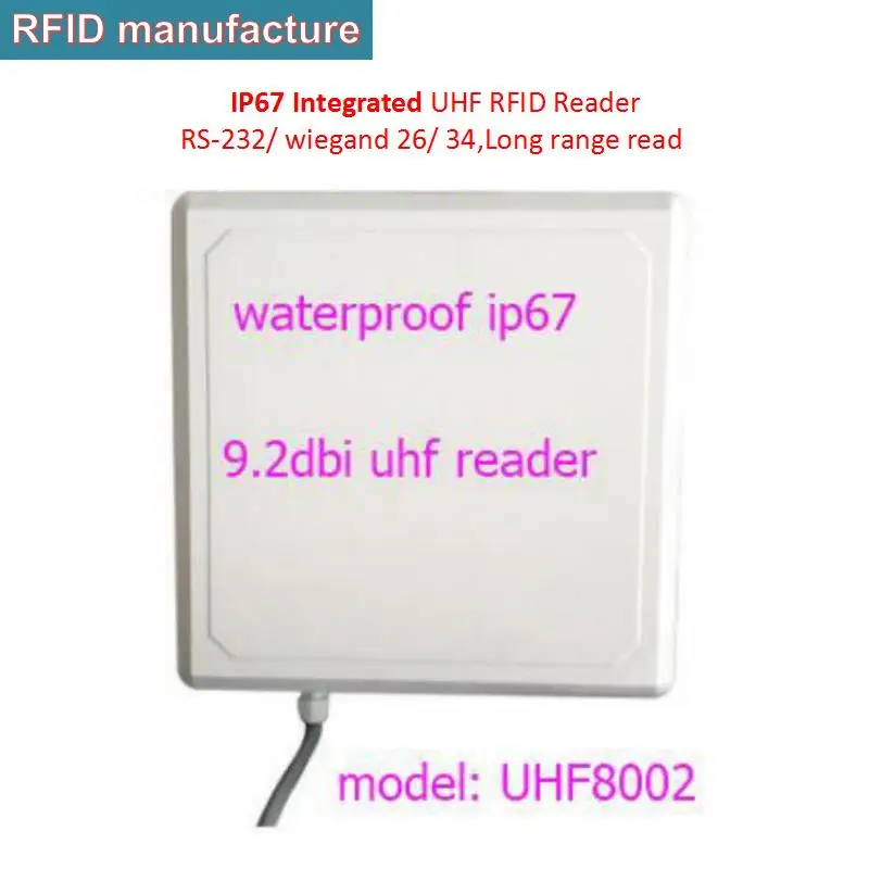 

9.2dbi Antenna Rfid Integrated Reader Access Control card Long Distance UHF Rfid Reader 10m with free windshield card sample