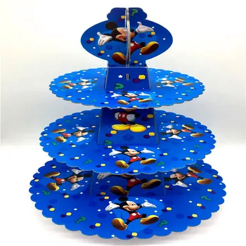 

1Set/Lot Mickey Mouse Cake Stand Mickey Three Layers Mickey Mouse Cake Stand Boys Birthday Party Decoration Mickey Dessert Stand