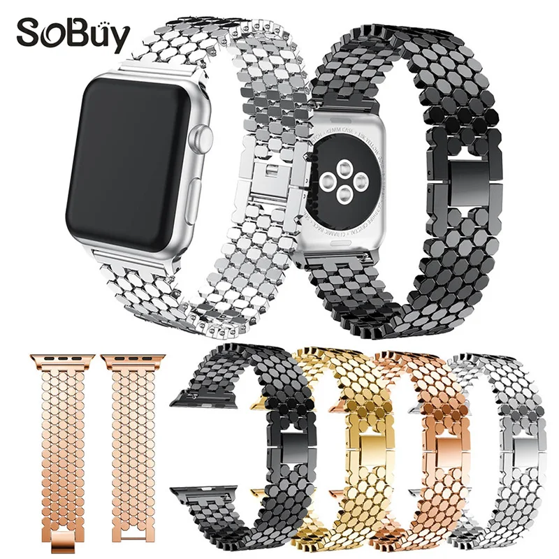 

Lxsmart Fashion Stainless Steel alloy Watch belt 38mm Strap for Apple Watch series3/2/1 iwatch 42mm bracelet S2 watch Wrist band