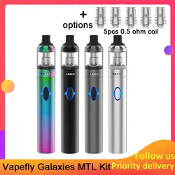 Vape комплект Vapefly Galaxy комплект MTL 1400 мАч батарея с 1,8 мл емкость бака fit сетка катушки испаритель VS VAPE ручка 22 комплект в наличии