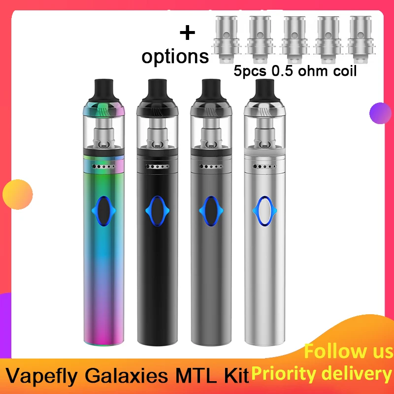 

Vape kit Vapefly Galaxies MTL Kit 1400mah battery with 1.8ml capacity tank fit mesh coil Vaporizer