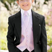 Индивидуальный заказ одна кнопка Черный Дети Смокинги для женихов красивый первичного ученый Бизнес Костюмы мальчиков костюмы для выпускного(куртка+ Брюки для девочек+ жилет+ галстук) k: 670