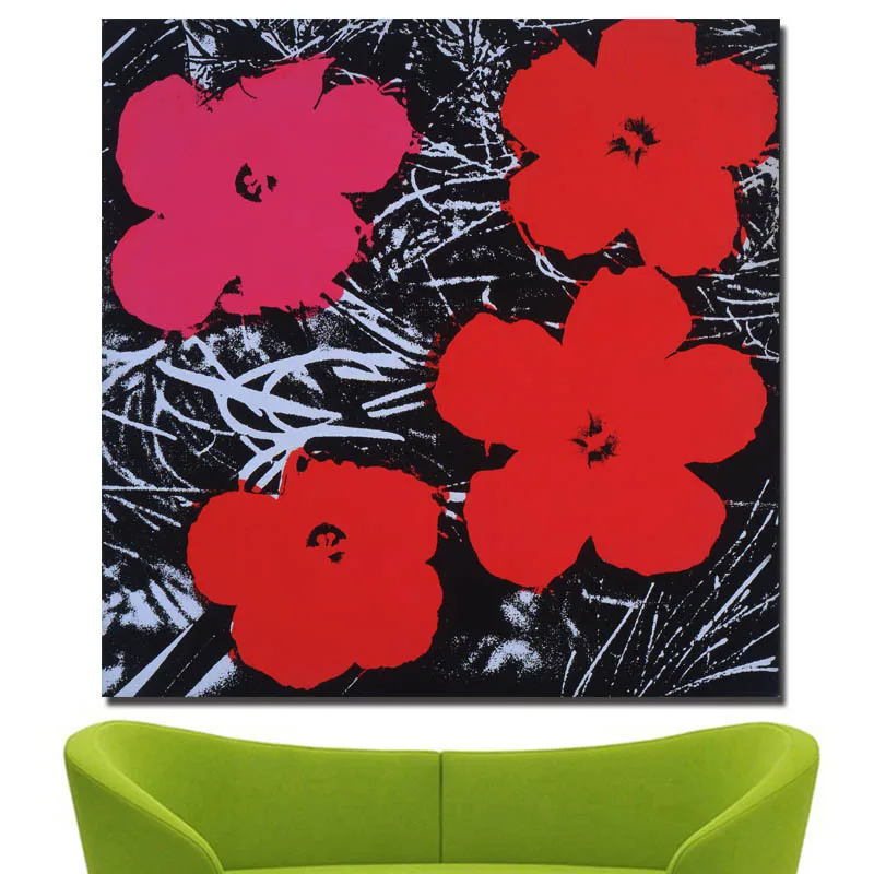 Andy Warhol красочные Акварельные Цветы украшение на стену, живопись маслом холст картина настенные картины для гостиной Куадрос домашний декор - Цвет: flowers