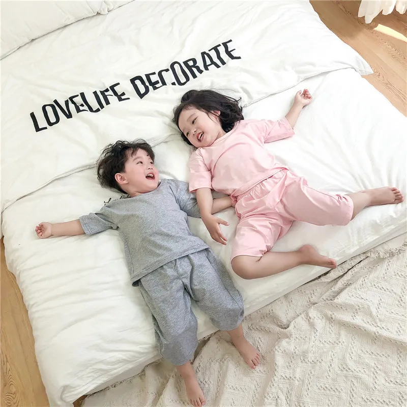 Summer Infant Baby Girl Clothes Kid Letter Printed Pure Color T shirt