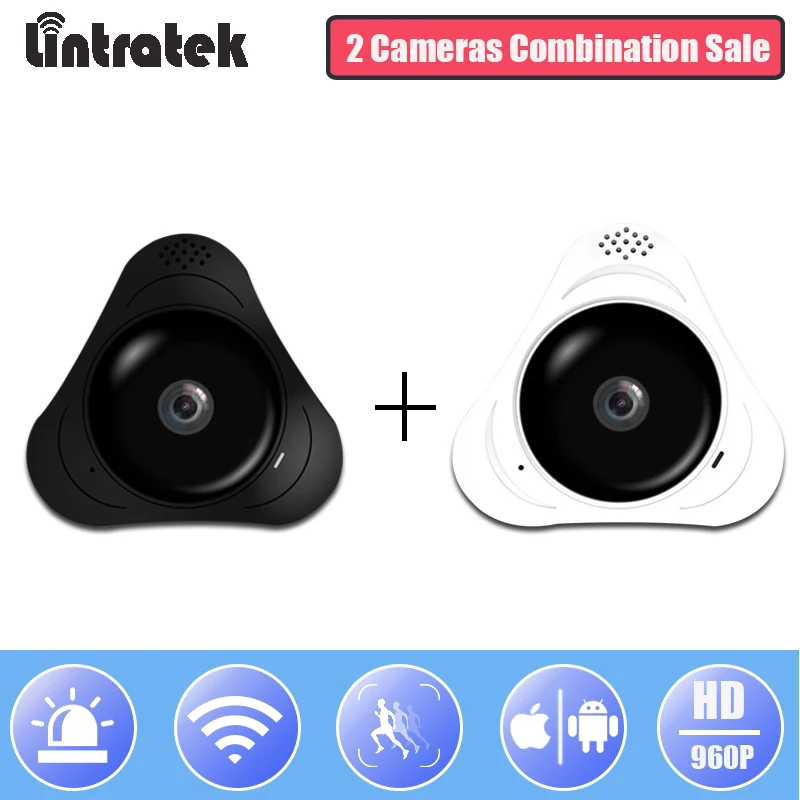 

Lintratek WiFi HD 960P Panoramic Camera Home Mini Wireless Security Camera 360 Degree Surveillance Fisheye Camera 2 in 1 pack#20