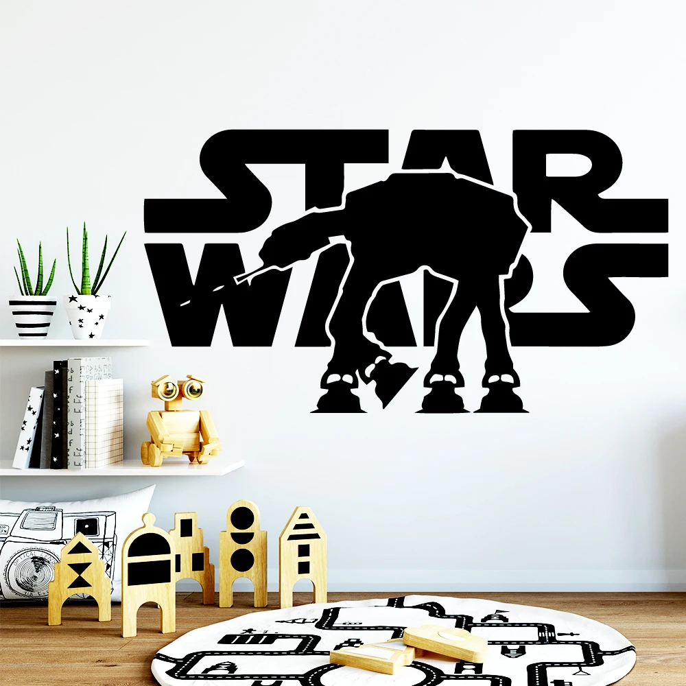 

Free shipping Star Wars Wall Stickers Self Adhesive Art Wallpaper For Living Room Bedroom Removable Decor Wall Decals