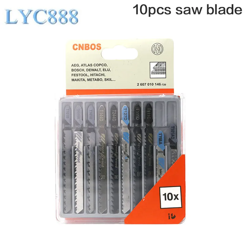 

Top Qualuty 210Pcs/set High Speed Steel 10pcs HSS HCS T-Shank Jig Saw Blade for Wood Ground Teeth Straight Cutting Tools