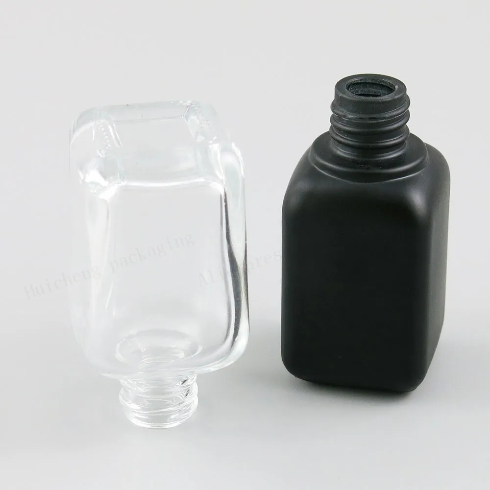 12x30 мл квадратный белый черный прозрачный морозный черный стеклянный флакон 1 унц. Эфирный стеклянный контейнер для масла с серебряной капельницей