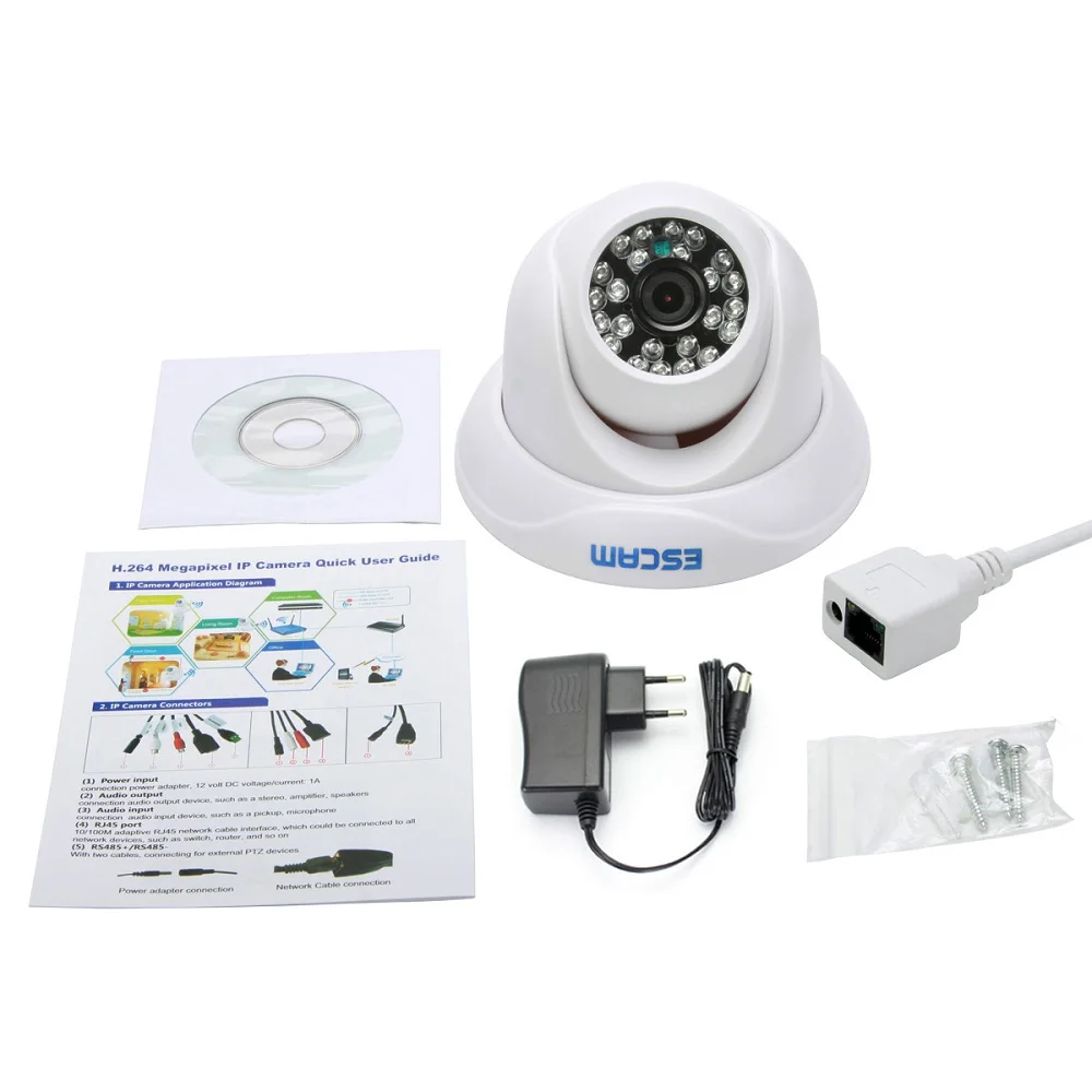 Escam Snail QD500 onvif комнатная и уличная камера p2p hd видеонаблюдения Маскировочная с