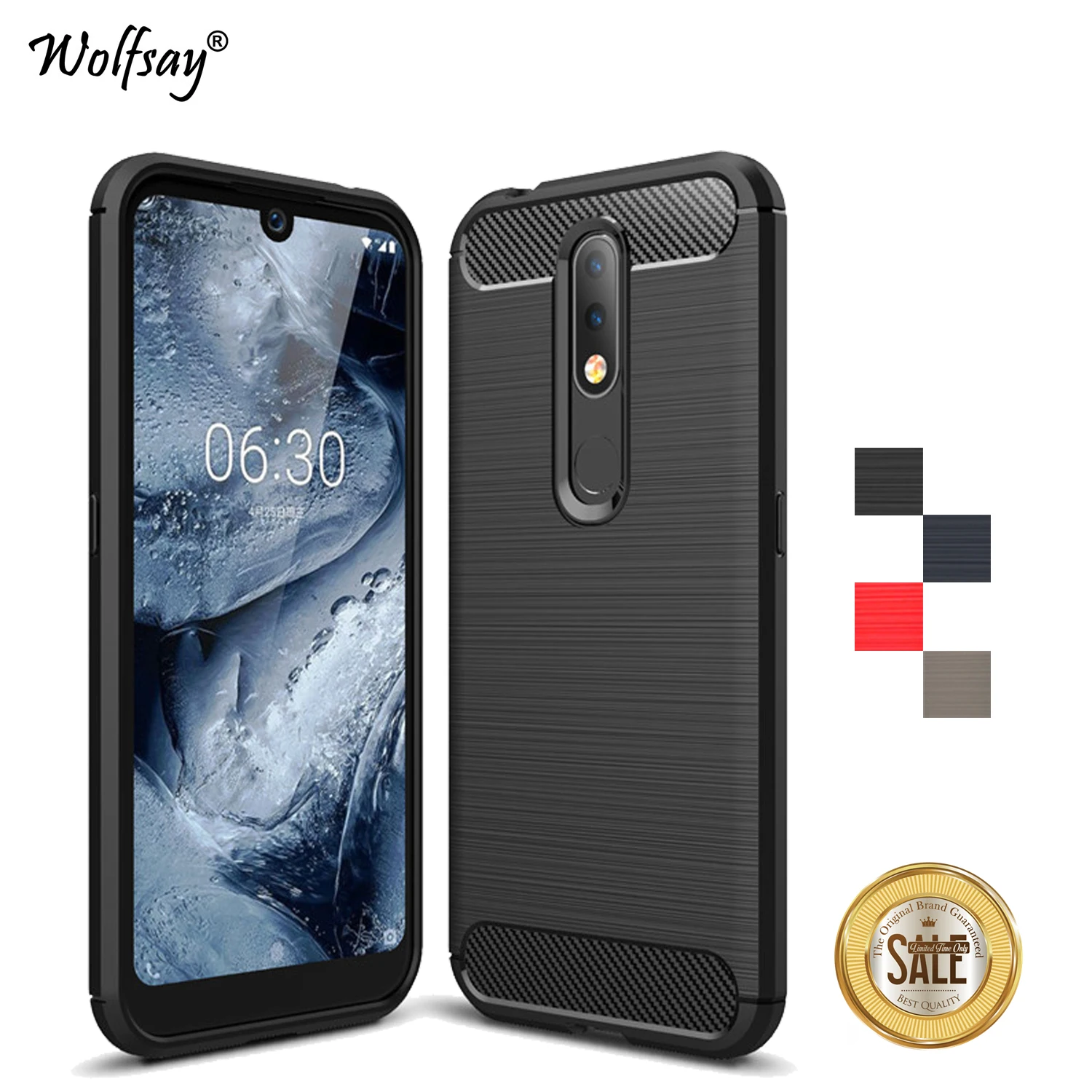 Чехол Wolfsay для Nokia 4 2 роскошный противоударный мягкий резиновый чехол телефона
