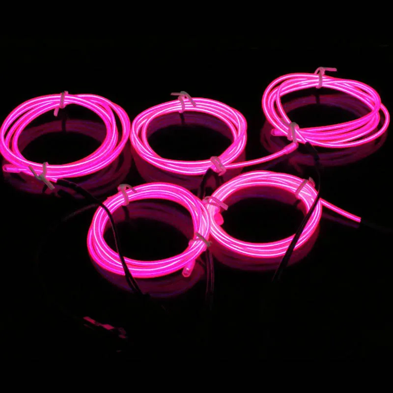 

White Light 5M 10 Colors Tron Neon Glowing Electroluminescent Wire EL Wire with Transformer