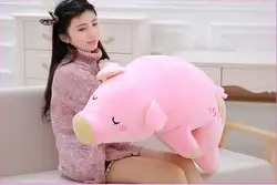 Большой милые плюшевые свинья игрушка мягкий розовый лежа свинья подушка кукла подарок около 95 см 2630