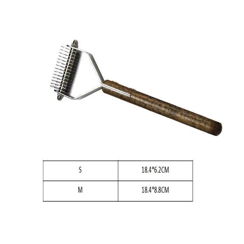 Гребни для собак собака Deshedding кисть орехового дерева Ручка скребок для собак гребень из нержавеющей стали, для щенков открытый узел гребень для домашних животных Уход за лошадьми Триммер Инструменты