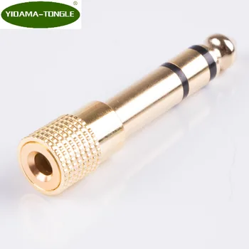 

5 pcs 3 Poles TRS 6.5 mm Plug Male to 3.5 mm Socket Female Stereo Audio Adapter Jack Converter Gold plate for Microphones