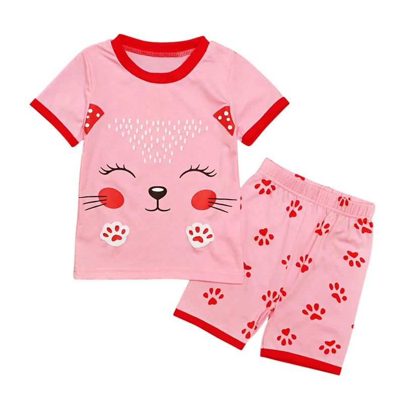 

2019 New Baby Girls Pajamas Sets Kids Bunny Easter Pyjamas Kids Children Nightwear Baby Clothes Girls Cat Pajamas Kids Wears