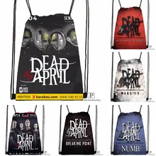 Пользовательские Dead по апрель группа Drawstring рюкзак мешок милый рюкзак детский Ранец(черный назад) 31x40 см#180531-03-65
