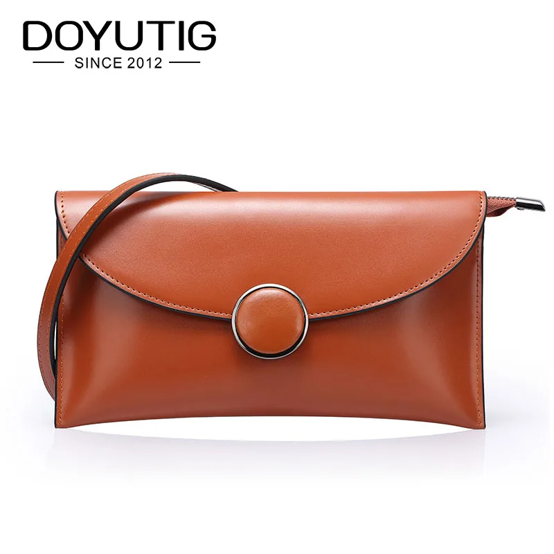 

DOYUTIG Luxury Women's Envelope Evening Clutch Bags Lady Genuine Leather Metal Chains Shoulder Bags Fashion New Day Cluthes A188