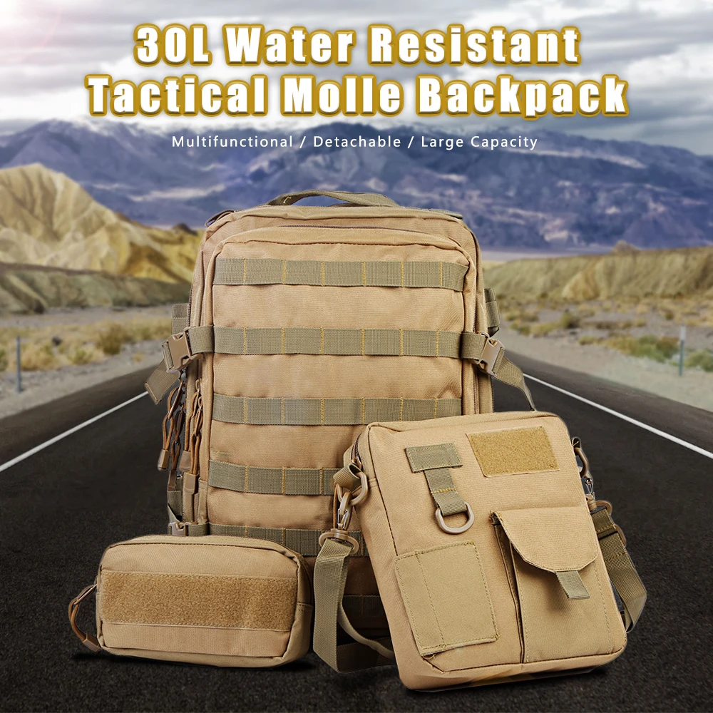 30L Military Tactical Backpack Assault Pack Bug Out Molle Bag Military Rucksack Camping Trekking Hiking Combinations Backpack