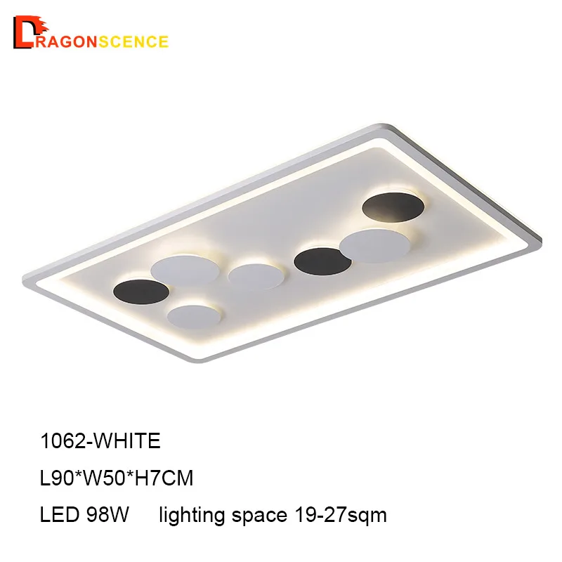 1062 white L90x50CM Dragonscence, новинка, современная светодиодная Люстра для гостиной, спальни, столовой, в помещении, арт-деко, люстра, лампа, светильник - Цвет абажура: 1062 white L90x50CM
