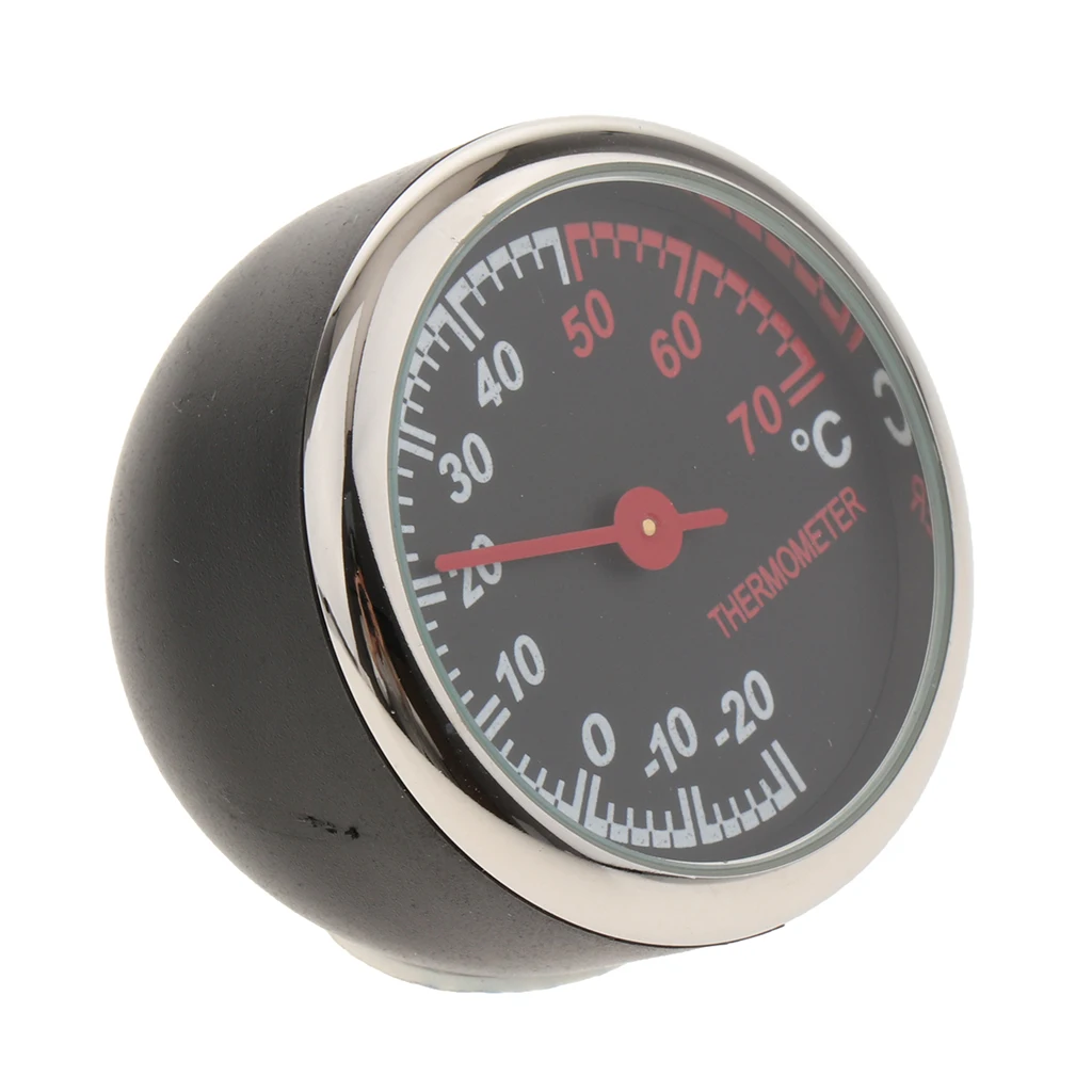 Round Digital Hygrometer Clock Thermometer Temperature Meter Gauge Waterproof Car Temp Meter Celsius &deg;C Thermometer with Battery