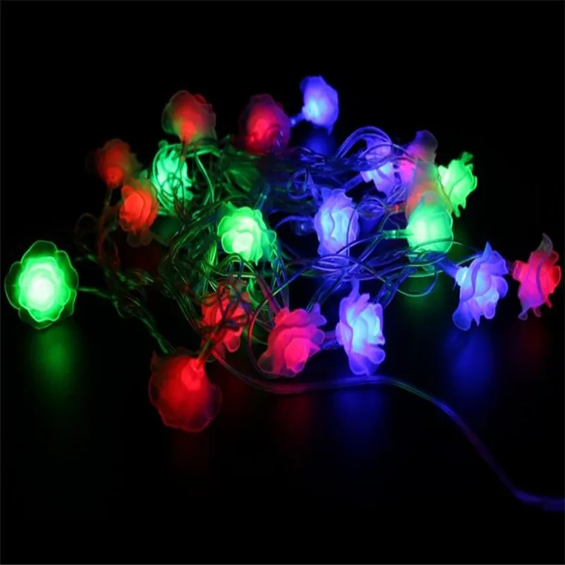 

4m 20leds Rose LED String Lighting nightlight Multi Valentine' Day Flower Party Wedding Christmas Fairy Decor with 220V EU Plug