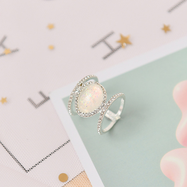 Female White Bridal Wedding Ring Set Fashion Silver Color Filled Jewelry Promise CZ Stone Engagement Rings For Women