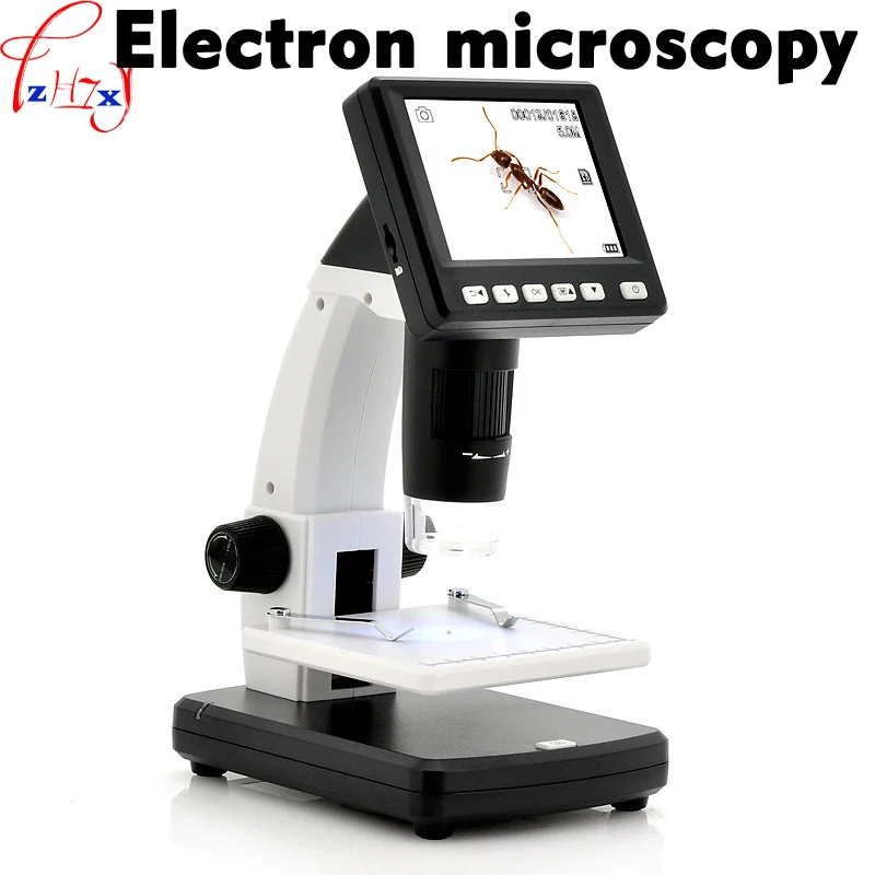 1pc 3.7v Digital Electron Microscope 3.5 Inch Lcd Digital 500 Time