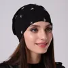 Geebro Women's Beanie Hat Spring Casual Polyester Star Rhinestones Slouchy Beanie for Women Autumn Thin Cotton Female Skullies 3