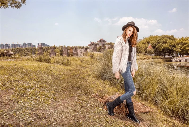 Big Size 35-44 Women's Snow Boots Hot Winter Warm Plush Students Platform Shoes Woman Korean Non-slip Comfortable Mid-calf Boots (11)