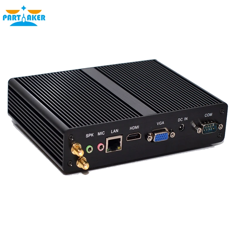 Partaker j1900 Mini Industrial PC COM Windows Embedded with HDMI VGA 4G RAM SSD 300M wifi