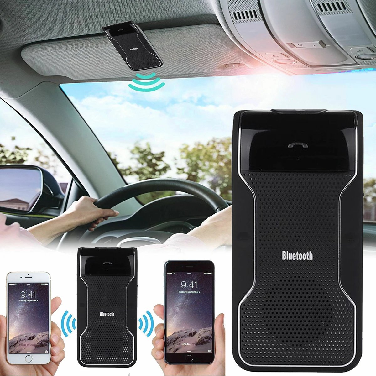 12 24 в громкой связи Bluetooth автомобильный комплект Солнцезащитный козырек динамик