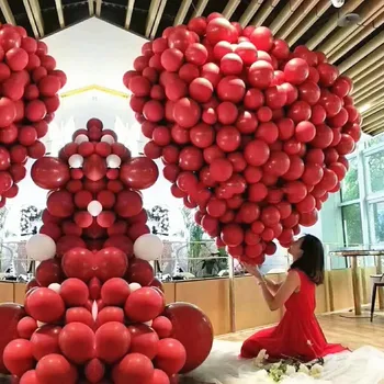 

10/20/30pcs 5/10 inch Ruby Red Balloons Wedding Decoration Birthday Party Supplies Valentine's day Air Helium Golobo