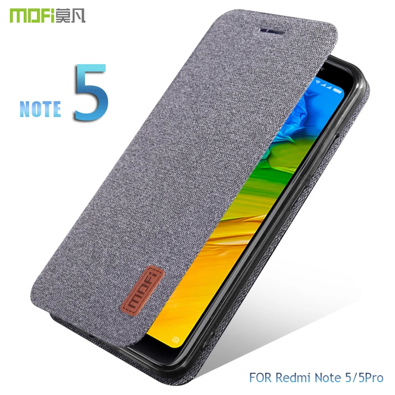 

Redmi note 5 case cover MOFI for xiaomi redmi note 5 global Fabrics Flip Case redmi note 5 pro Silicone TPU full Cover Case 5.99