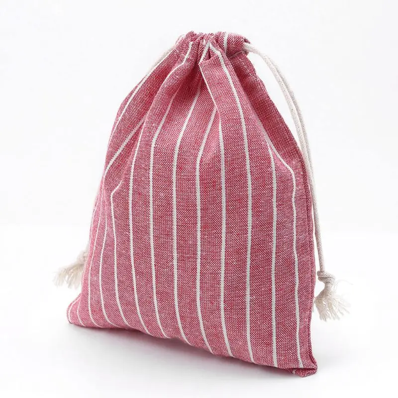 2019 1PC Christmas Candy Party Storage Bag Cotton Linen Drawstring Tea Gift Portable Bags Makeup Bag