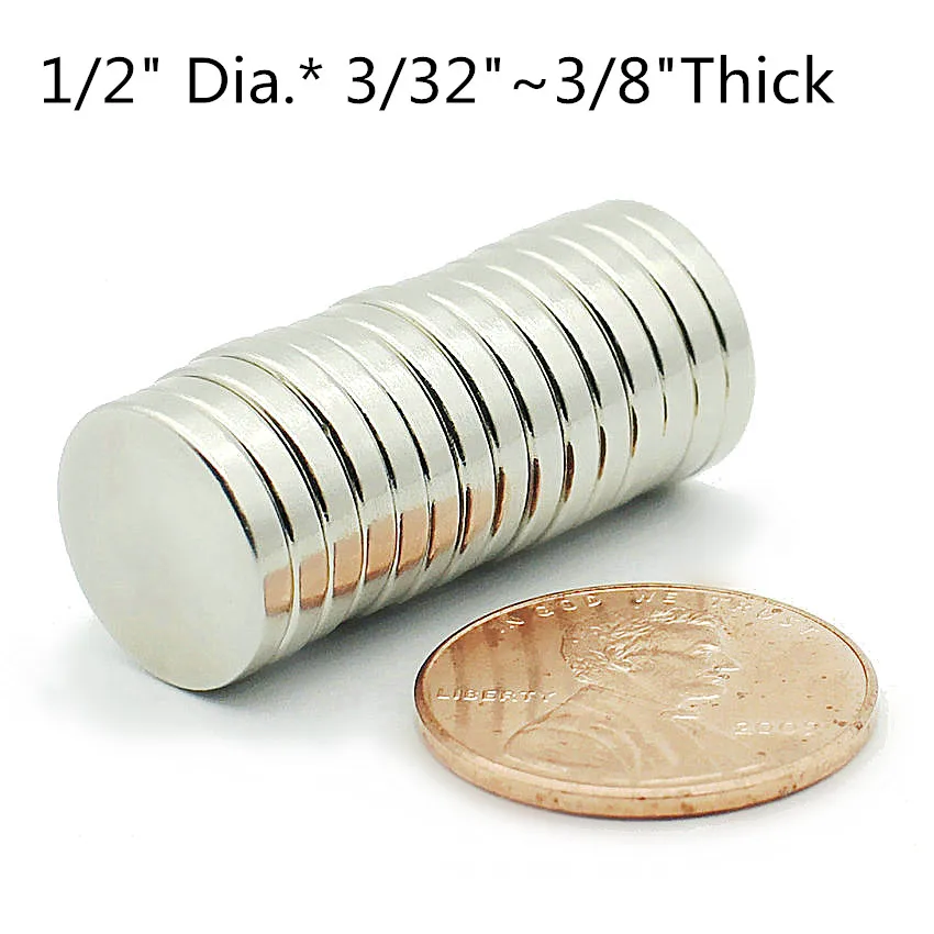 50pcs 10mm x 1mm 3//8/" x 1//32/" N52 Strong Disc Rare Earth Neodymium thin Magnet