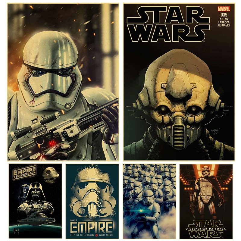 

Star Wars Darth Vader Stormtrooper Poster high quality Prints clear image painting wall sticker Home Decor poster