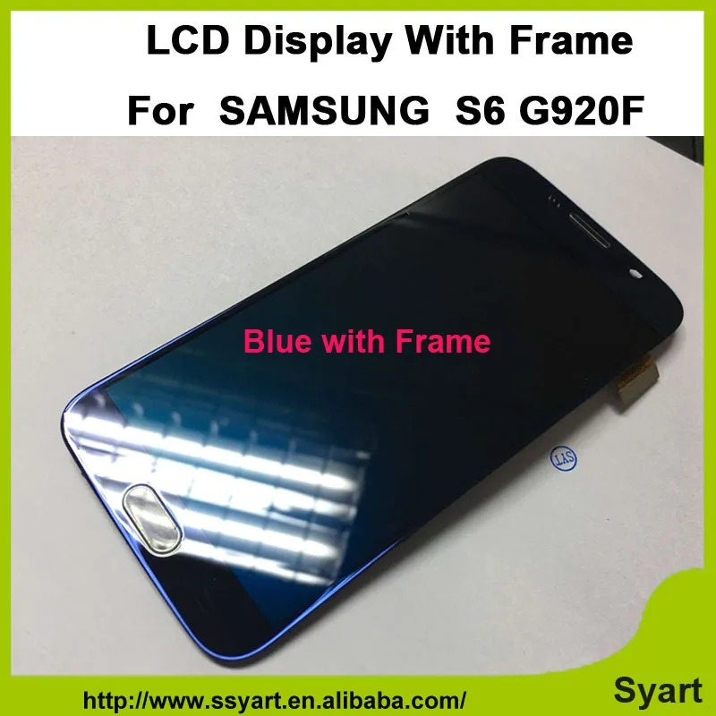 

High quality Blue Full LCD G920F lcd Display Touch Screen Digitizer + Home button + Frame Assembly For Samsung Galaxy S6 G920F
