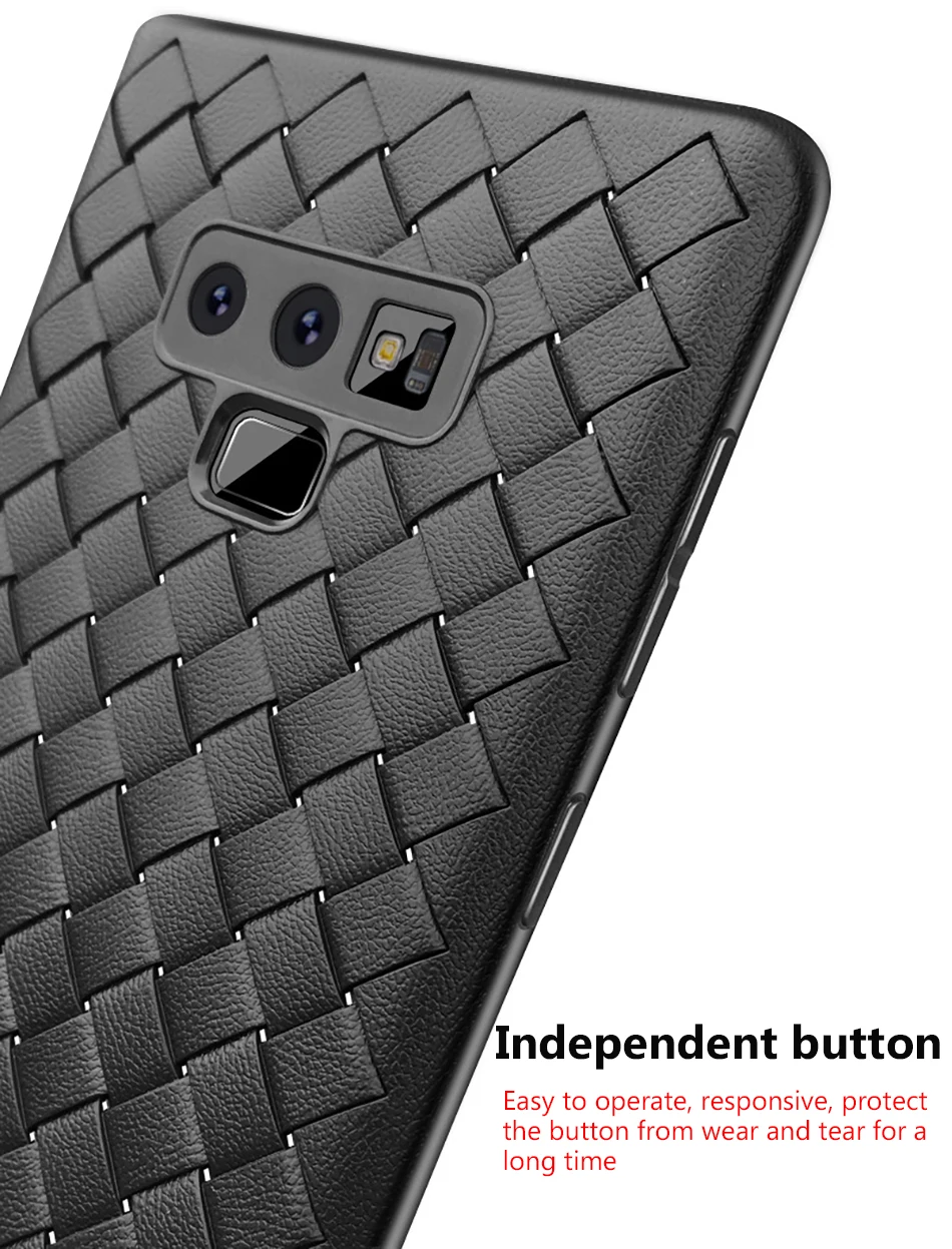 !ACCEZZ Business Luxury Grid Weaving Phone Case 6.4 inch For Samsung Galaxy Note 9 Cases Cover Soft Protective Shell Capa Coque (7)