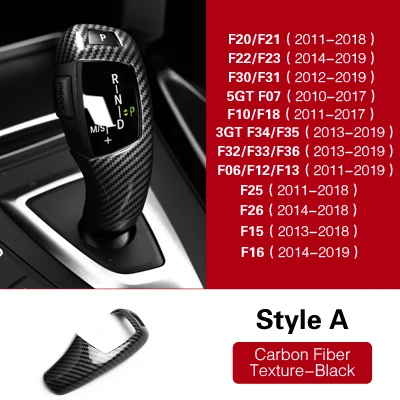 Аксессуары для салона автомобиля ABS крышка переключения передач накладка автомобильные наклейки для BMW F30 F20 F21 F25 F26 F15 F16 F10 F07 F34 3gt 5gt серия - Название цвета: A Texture Black