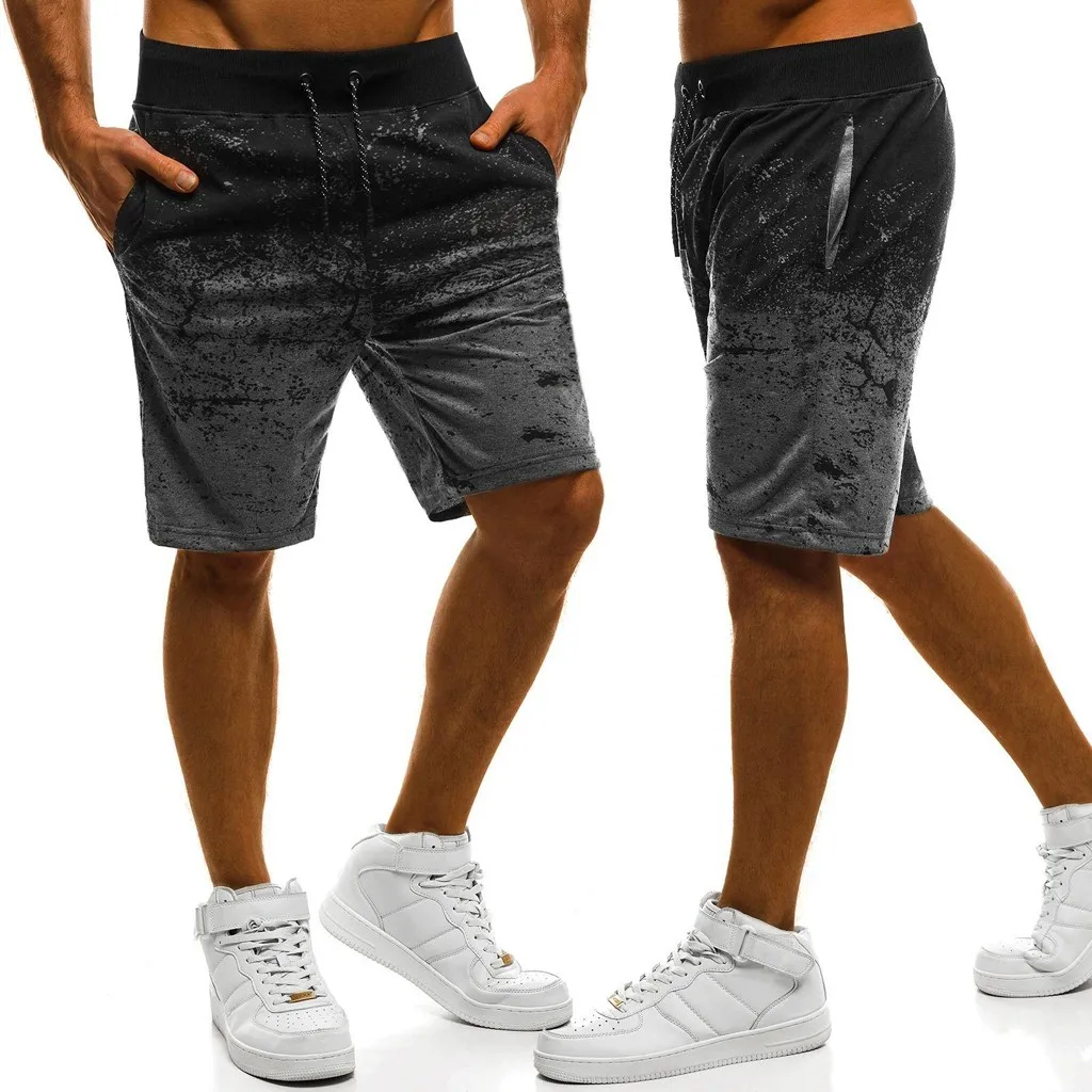 2019 мужские повседневные хаотические удлиненные шорты летние спортивные шорты для бега фитнес принты шорты на шнурке брюки 7,2