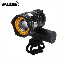 Zoomable Bicycle Front Headlight XM L T6 LED 15000LM Bike Light Lamp USB Rechargeable Built in