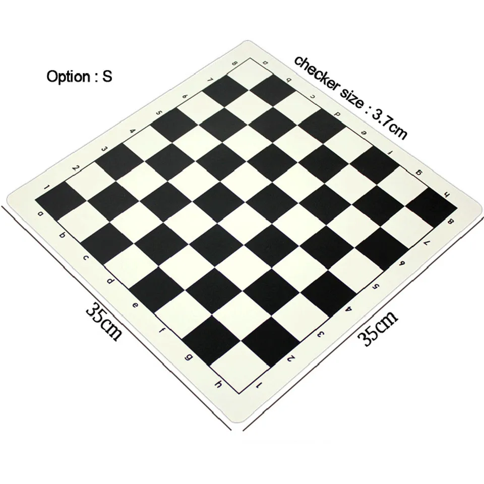 BSTFAMLY пластиковые шахматы 35/43/51 см шахматная доска Размеры 37-47/57 мм проверки складной шахматная доска международной шахматной доске LA107 - Цвет: 35X35cm Black